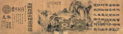 杭世骏 山水书法手卷 手卷 42×150cm